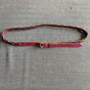 Purple braided leather belt